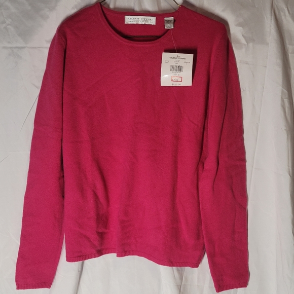 New Valerie Stevens 100% Cashmere Pink Crew Neck - Picture 3 of 4